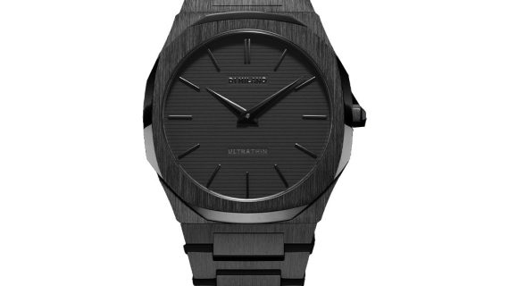 Men Ultra Thin Black Watch