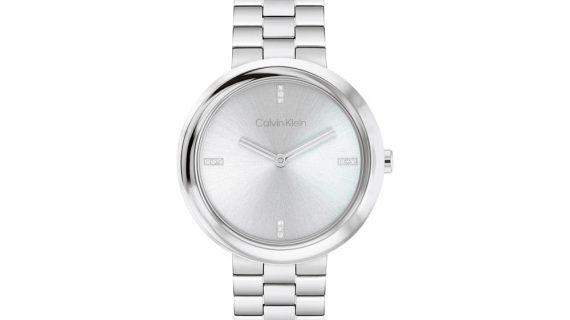 Women Twisted Bezel Silver Watch