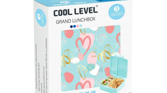 Cool Level, Divided Healthy Food Container - Light Blue Patterned