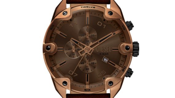 Men Spiked Brown Watch