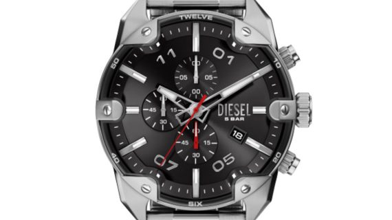 Men Spiked Silver Watch