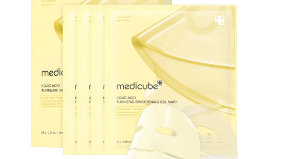 Medicube, Kojic Acid Turmeric Brightening Gel Mask, 4 Pcs