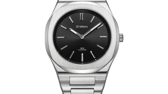 Unisex Groovy Black Silver Watch